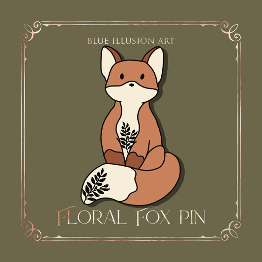 Floral Fox - Enamel Pin
