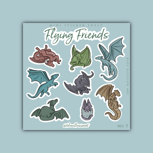 Flying Friends | Mini Sticker Sheet NO. 5