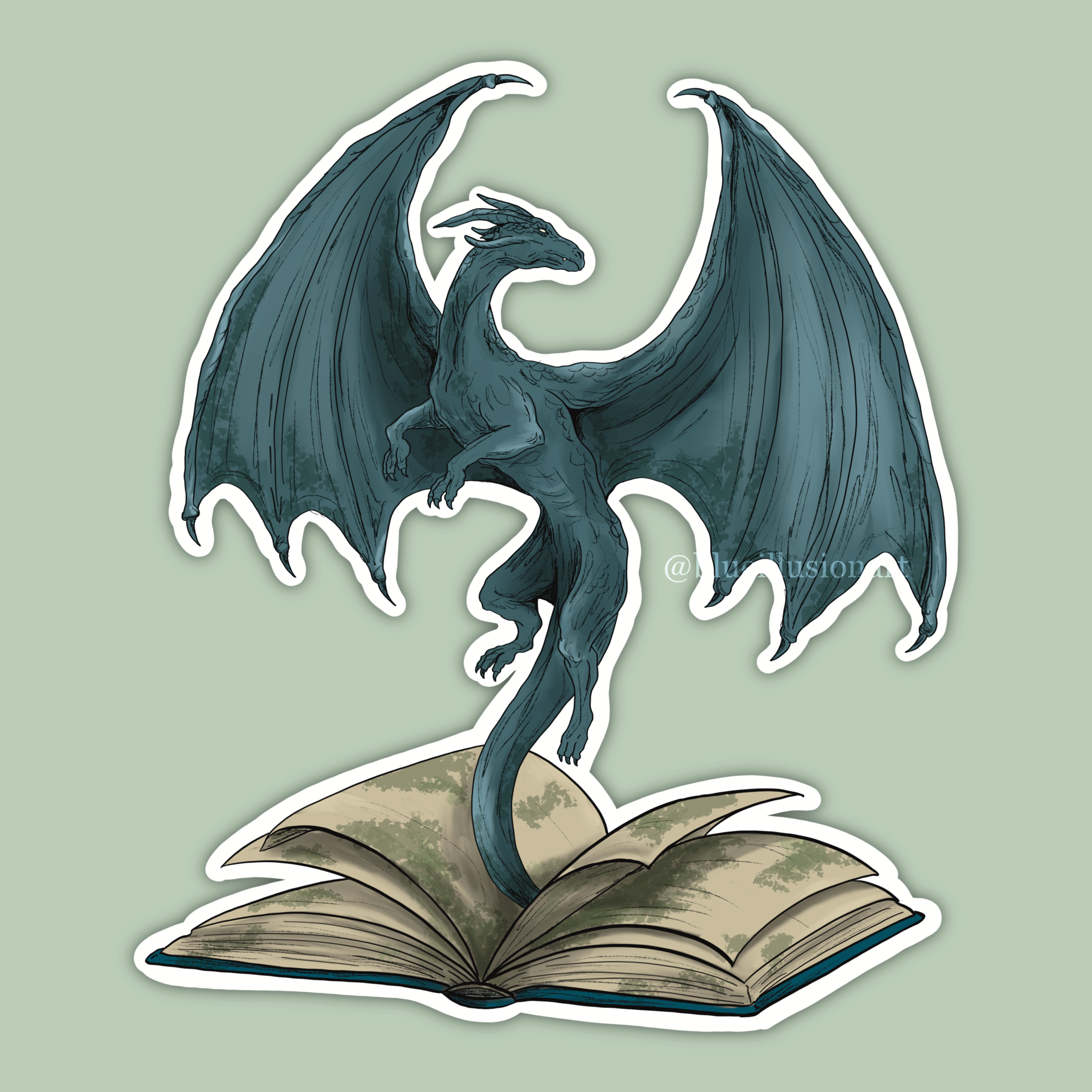 Book Dragon | Single Sticker